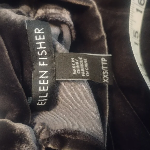 EILEEN FISHER Mock neck Velvet Dress with Pockets size XXS - Picture 2 of 8